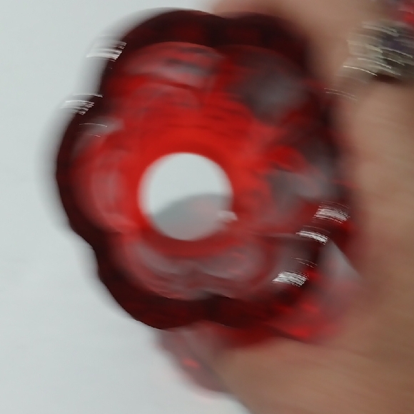 Fenton Ruby Red Hobnail Fairy Lamp With A Cadium Glow - Picture 6 of 11